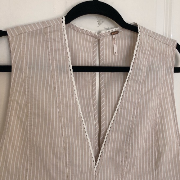 NWOT Free People Good Feels Striped Peplum Top Sz medium sleeveless summer - Picture 6 of 15